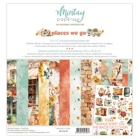 Mintay Papers 12 X 12 PAPER SET - PLACES WE GO