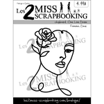 Les 2 miss scrapbooking chipboard One line draw | femme 2