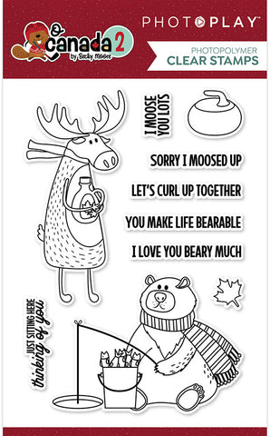S20 Photoplay Clear Stamp, O Canada 2 - Moose & Bear