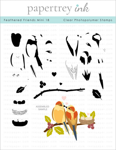 LC Papertrey Ink Clear Stamp, Feathered Friends Mini 18