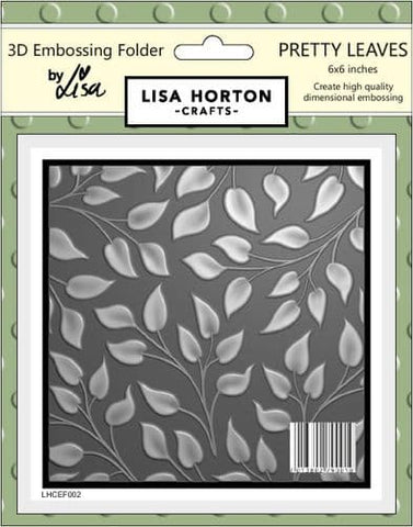 Lisa Horton Crafts 3D Embossing Folder 6"x6" Pretty Leaves