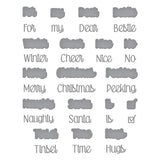 S20 Spellbinders Tinsel Time Sentiments Etched Dies from the Tinsel Time Collection