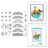 Spellbinders UMBRELLA BLOOM ETCHED DIES FROM THE SHOWERED WITH LOVE COLLECTION BY VICKI PAPAIOANNOU