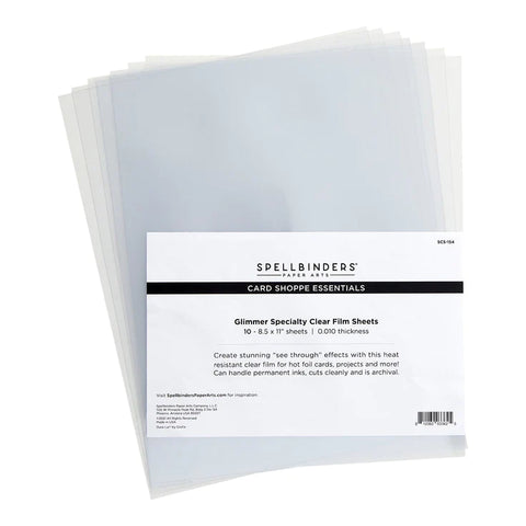 Spellbinders GLIMMER SPECIALTY CLEAR FILM SHEETS 8 1/2" X 11" - 10 PACK