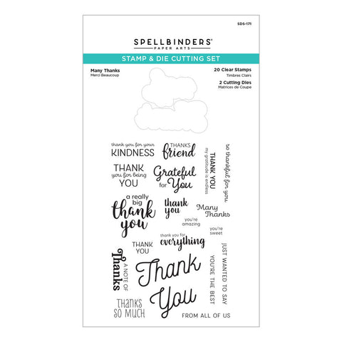Spellbinders Many Thanks Clear Stamp & Die Set from the Cardmaker III Collection