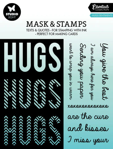 Studio Light Mask & Stamp Hugs Sentiments Essentials 155x155x3mm 9 PC nr.04