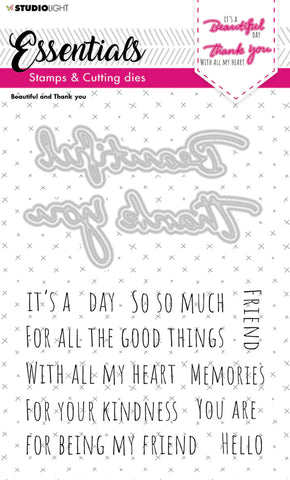Studio Light Stamps & Cutting Die Beautiful And Thank You Essentials 148x191x1mm 17 PC nr.39