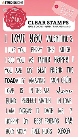 Studio Light Clear Stamp Quotes Small Love Is In The Air Sweet Stories 148x105x3mm 41 PC nr.329