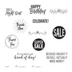 Spellbinders Clear Stamp, Add to Cart - Shopping Bag Sentiments