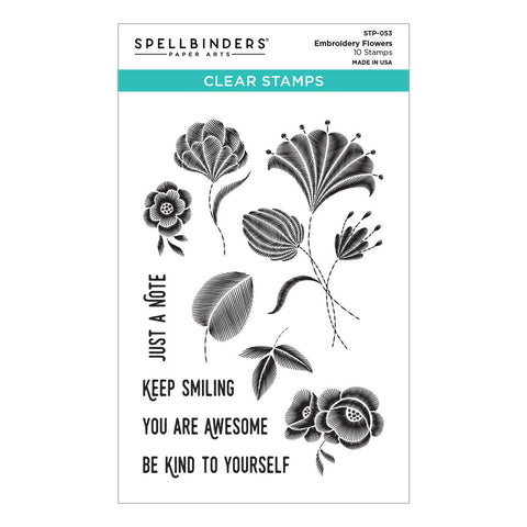 Spellbinders Embroidery Flowers Clear Stamps from Cardmaker Collection