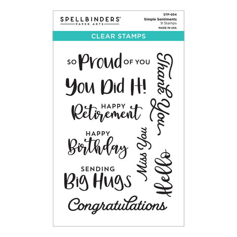 Spellbinders Simple Sentiments Clear Stamps from Cardmaker Collection