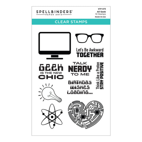 Spellbinders All Geek Clear Stamp Set from the Cardmaker III Collection