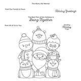 S30 Spellbinders Holiday Group Hug Clear Stamp Set from the Tinsel Time Collection