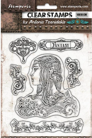 S25 Stamperia Acrylic stamp cm 14x18 - Magic Forest amazon