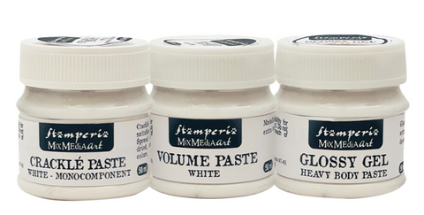Stamperia Selection mixed media paste : Volume paste, glossy, crackle 50ml