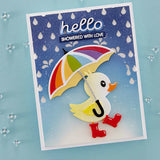 Spellbinders DUCK WITH UMBRELLA ETCHED DIES FROM THE SHOWERED WITH LOVE COLLECTION BY VICKI PAPAIOANNOU