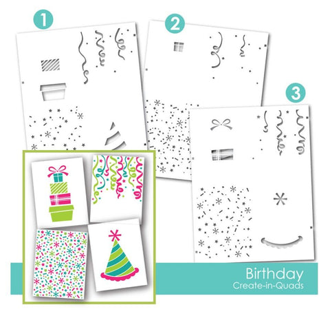 S Taylored Expressions  Layering Stencil, Create-in-Quads - Birthday