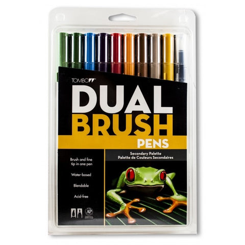 Tombow Dual Brush Pen 10 Color Set, Secondary