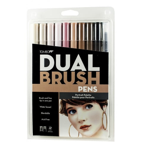 Tombow Dual Brush Pen 10 Color Set, Portrait
