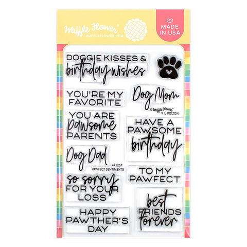 Waffle Flower Clear Stamp, Pawfect Sentiments
