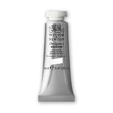 Winsor & Newton Designers Gouache Colors, 37ml Tubes, Permanent White