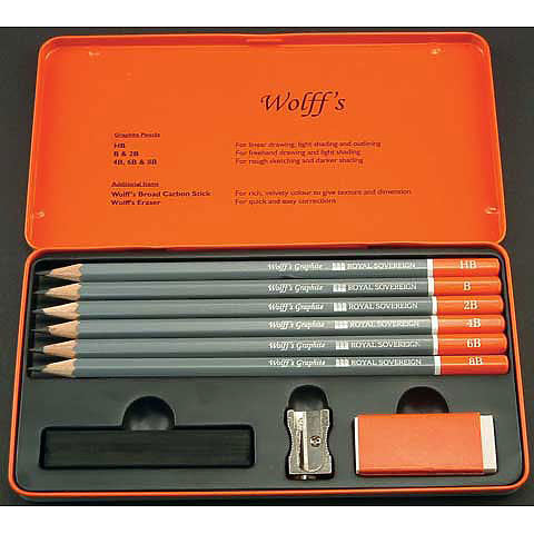 Wolff's Graphite Sketch Pencil Set, 9 Pieces