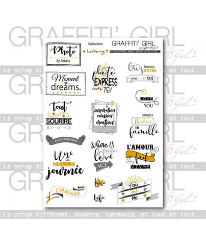 Graffiti Girl die cuts page - Lettering