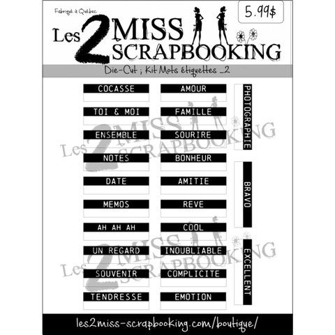Les 2 Miss Scrapbooking Kit Mots étiquettes_2| die_cut