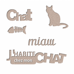 Les 2 miss scrapbooking chipboard Kit chat 1
