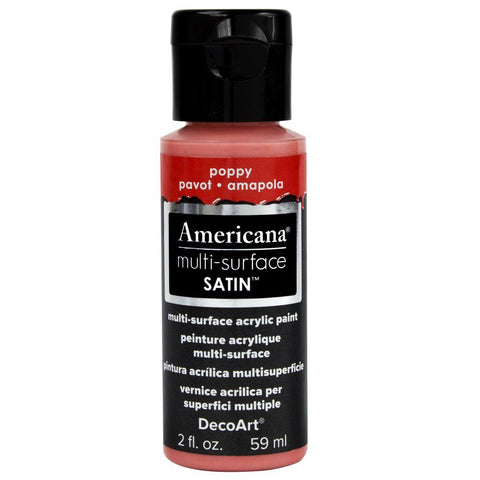 Americana Multi-Surface Satin Acrylic Paint 2oz - Poppy