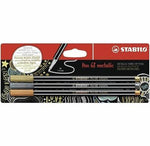 Stabilo Pen 68 Metallic Pen Sets, 3-Color Blister Set - Copper, Silver & Gold