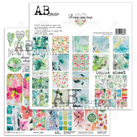 AB Studio 12"x12" Paper Collection (8 Pages + bonus) - Love on Top