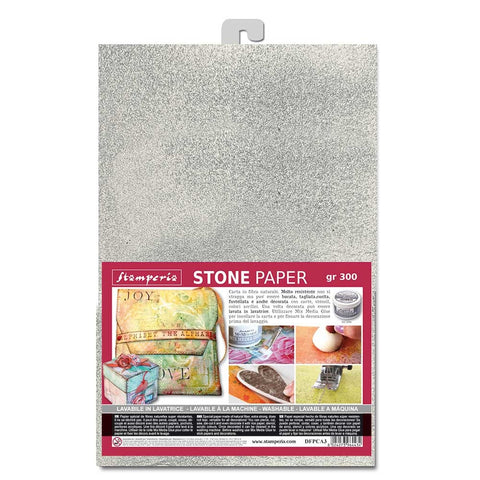 S50 Stamperia Stone Paper washable Size A4 Silver