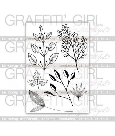 Graffiti Girl stamps Feuillages