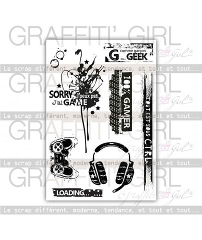 Graffiti Girl stamps Gamer